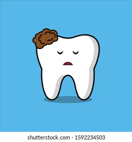 Unhealthy tooth icon.  Vector illustration.