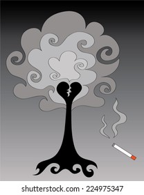 Unhealthy tree concept