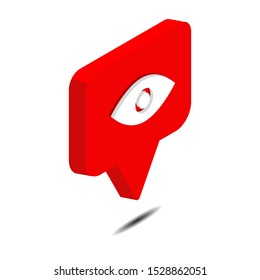 unhide icon isometric icon vector illustration isolated on white background. 3d isometric vector. Social media like vector icon. Web Design Graphic. Notification Icon.