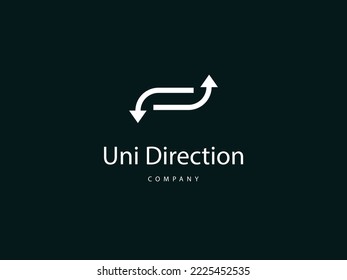 Uni Direction logo, Direction type logo design template for business