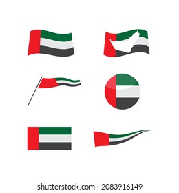 Uni emirate arab flag illustration vector flat design