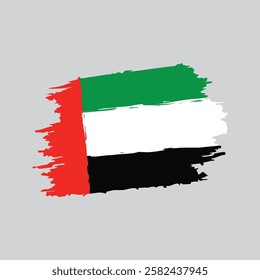 Uni emirates arab national flag in brush shape frame