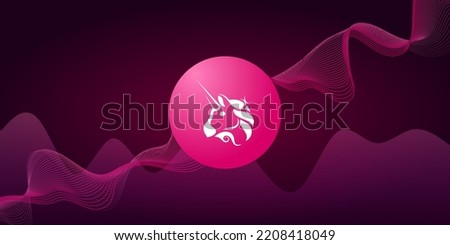 UNI Uniswap blockchain abstract background digital cryptocurrency