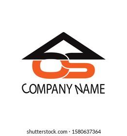 Unic Letter O and S with triangle for logo design inspiration - Vector