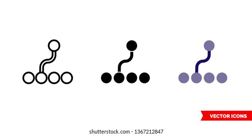 Unicast icon of 3 types: color, black and white, outline. Isolated vector sign symbol.