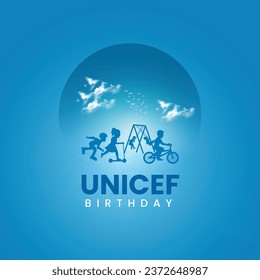 UNICEF Birthday. UNICEF Birthday celebration poster. 