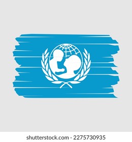 Ilustración del vector de pincel de bandera de Unicef