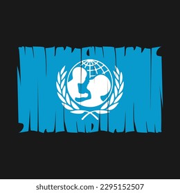 Unicef Flag Brush Vector Illustration