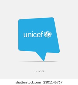 Icono de chat de la burbuja de bandera del UNICEF