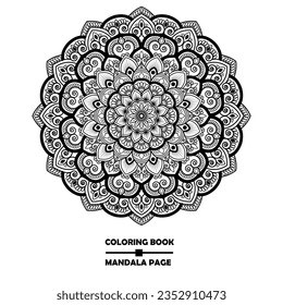 Diseño vectorial del libro de colorear Unick mandala