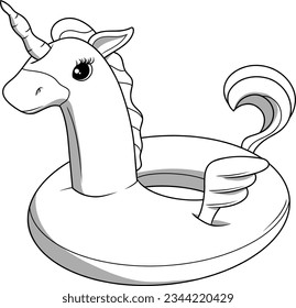 Unicor Drawing Vector Illustration, Kids Coloring pages Drawings