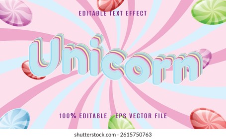 unicorn 3d text effect design