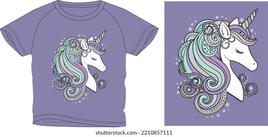 UNICORN IN ACTINGt shirt graphic design vector illustration \
