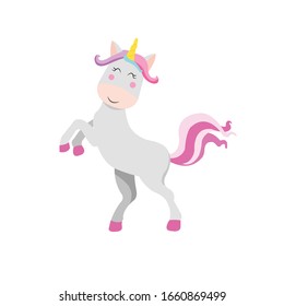 Unicorn Animal Cartoon Vector Illustration 