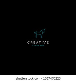 Unicorn Animal Creative Vector Logo Design