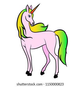 Unicorn art illustrated vector.