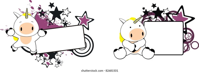 unicorn baby cartoon copyspace in vector format