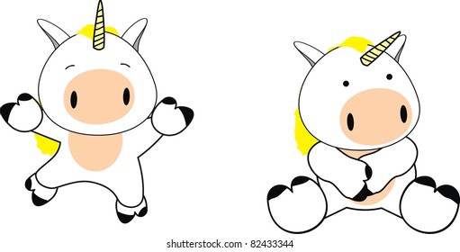 unicorn baby cartoon in vector format