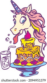 unicorn baby cute cartoon vector character illustration