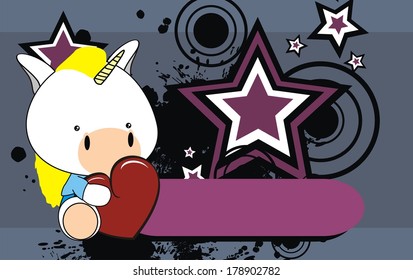unicorn baby love background in vector format very easy to edit