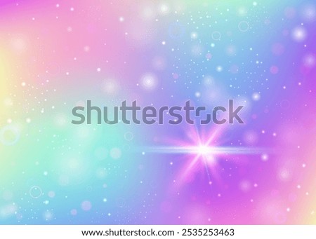 Unicorn Background. Pink Fairy Gradient. Magic Invitation. Holographic Universe Effect. Purple Cosmic Pattern. Blue Galaxy Hologram. Rainbow Texture. Dream Unicorn Background.