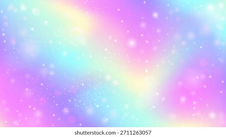 Einhorn-Hintergrund. Rosa magische Farbverlauf und schöne Märchen Hologramm. Das violette Prinzessinnenmuster. Fantasy Cartoon Dream mit glänzendem holografischem Star Design. blauer Einhorn-Hintergrund.
