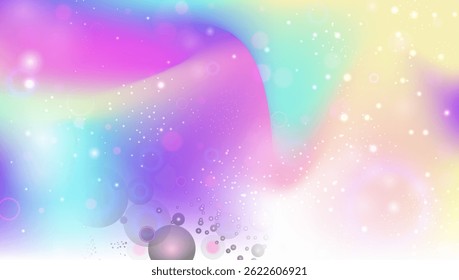 Unicorn Background. Pink Magic Hologram And Beautiful Kawaii Gradient. Purple Fairy Pattern. Bright Universe Dream With Shiny Fairytale Glitter. Blue Unicorn Background.