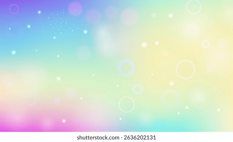 Unicorn Background. Pink Rainbow Gradient And Beautiful Fairy Pattern. Purple Magic Hologram. Fantasy Cartoon Dream With Shiny Holographic Star Design. Blue Unicorn Background.