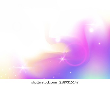 Unicorn Background. Purple Kawaii Gradient. Fairy Pattern. Iridescent Magical Effect. Pink Mystical Hologram. Lilac Cosmic Invitation. Magic Backdrop. Party Unicorn Background.