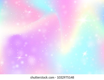 Unicorn Background With Rainbow Mesh.