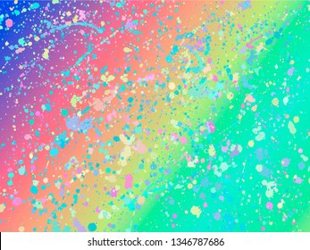 Unicorn background with rainbow mesh. Fantasy gradient backdrop with splash. Vector illustration for poster, brochure, invitation, cover book, catalog. Trendy Vector template for holiday design