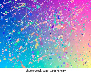 Unicorn background with rainbow mesh. Fantasy gradient backdrop with splash. Vector illustration for poster, brochure, invitation, cover book, catalog. Trendy Vector template for holiday design