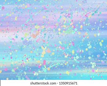Unicorn background with rainbow mesh. Fantasy gradient backdrop with hologram. Vector illustration for poster, brochure, invitation, cover book, catalog. 