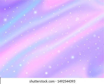 Unicorn background and rainbow mesh  Fantasy gradient backdrop and hologram  Vector illustration for poster  brochure  invitation  cover book