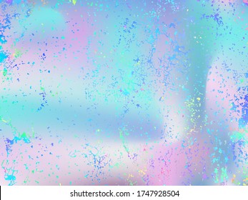 Unicorn background with rainbow mesh. Fantasy gradient backdrop with hologram. Vector illustration for poster, brochure, invitation, cover book, catalog.