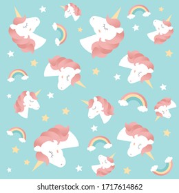 Diseño de fondo o textura unicornio en tono de color suave