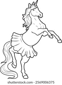 Unicorn Ballerina Ballet Dance Animal Vector Graphic Art Illustration
