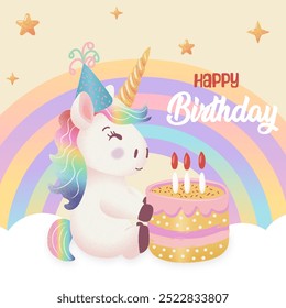 Unicorn Birthday cartões de convite infantis