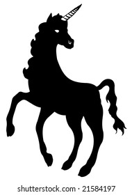 unicorn black silhouette vector file