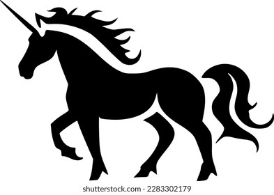 Unicorn - Black and White Isolated Icon - Vector illustration