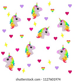 
unicorn bright rainbow heart love many colors