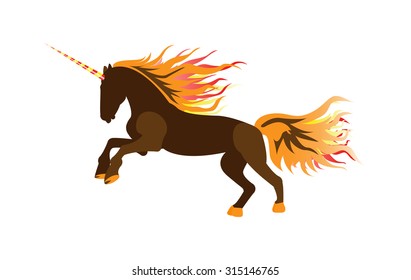 Unicorn Brown On White Stock Vector (Royalty Free) 315146765 | Shutterstock