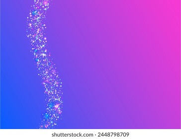 Unicorn Burst. Blue Light Serpentine. Neon Glitter. Party Tinsel. Digital Poster. Modern Design. Glare Surprise Cristals. Disco Texture. Purple Unicorn Burst