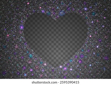 Unicorn Burst. Neon Confetti. Glare Pattern. Transparent Background. Purple Light Tinsel. Disco Surprise Explosion. Digital Banner. Falling Poster. Blue Unicorn Burst