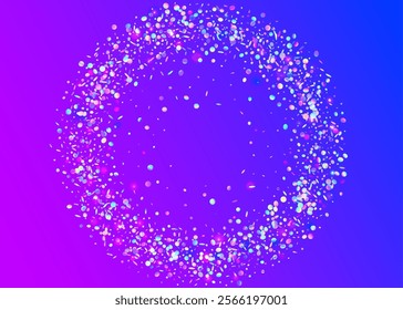 Unicorn Burst. Neon Paper. Pink 3d Confetti. Digital Design. Iridescent Sparkle. Modern Poster. Disco Texture. Glare Surprise Backdrop. Purple Unicorn Burst