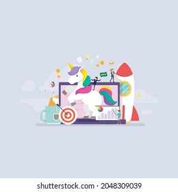 Unicorn Business Startup-Vektorkonzept