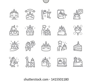 Unicorn cake Well-crafted Pixel Perfect Vector Thin Line Icons 30 2x Grid for Web Graphics and Apps. Simple Minimal Pictogram