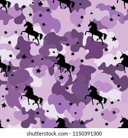 Unicorn. camouflage, khaki pattern