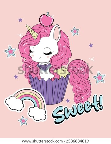 unicorn candy cup cake sweet girl