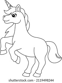 Unicorn In Candy Land Coloring Page Isolated 